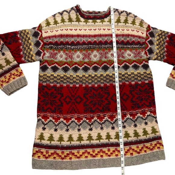 Limited Handknit Sweater Womens M Fair Isle Christmas Cabincore Nordic Wool VTG - Picture 5 of 9
